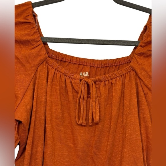 a.n.a. Split Tie Neck Long Sleeve Blouse PS - Picture 6 of 10